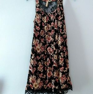 Floral And Lace Button Up Summer Dress